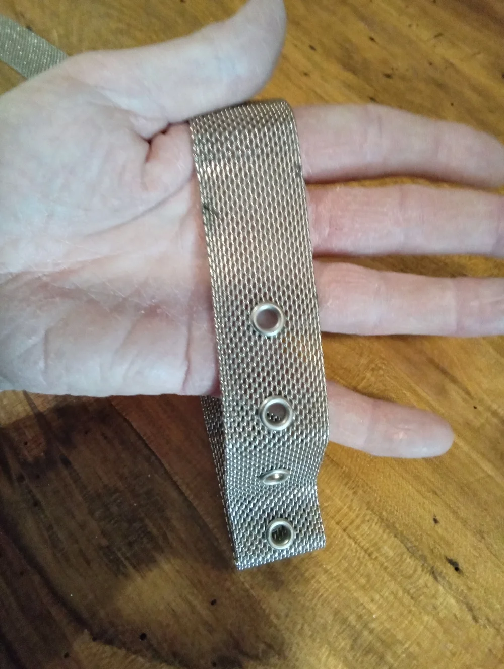 Vintage Silver Tone Chainmail Mesh Belt with Polished Buckle 32
